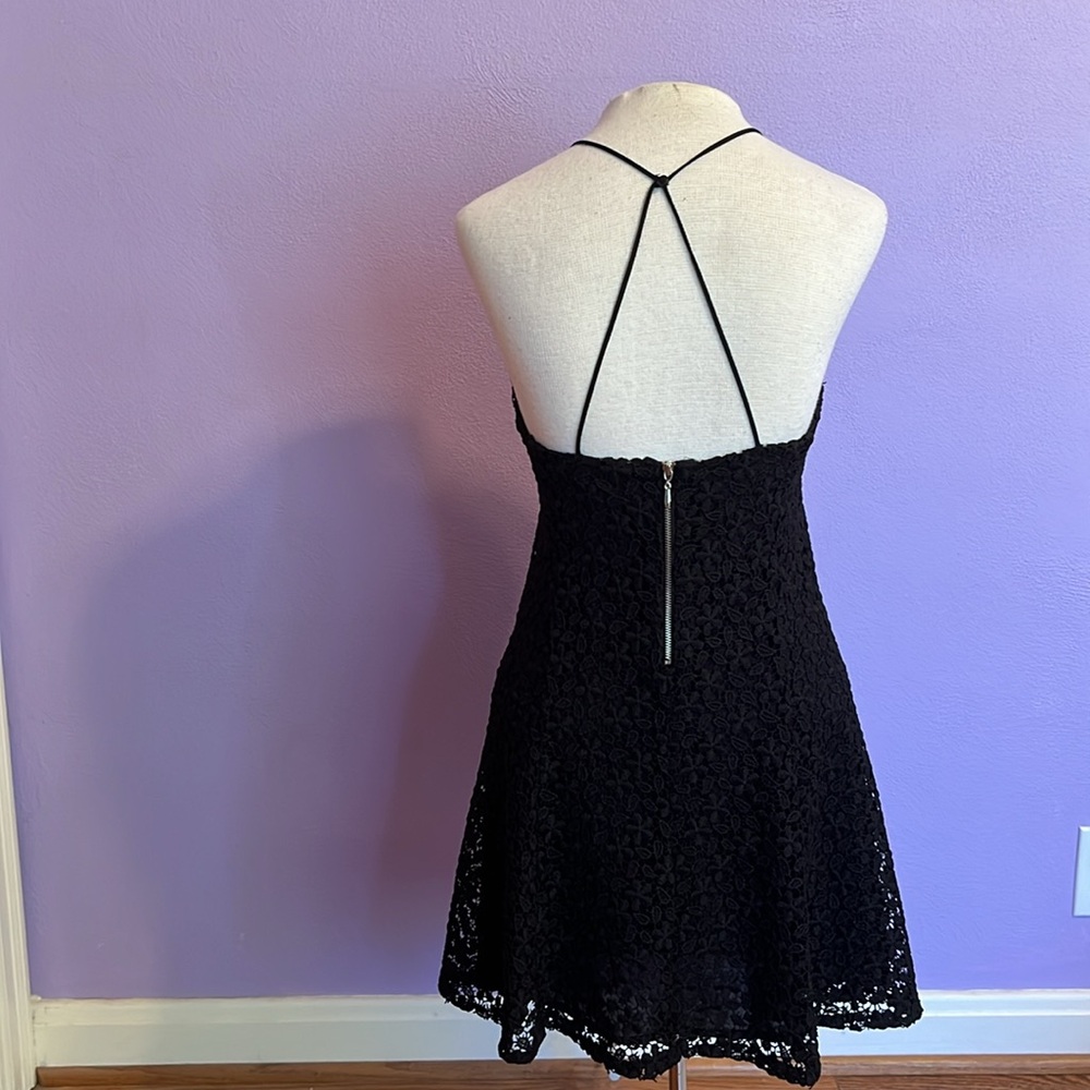 Zara Halter Open Back Lace Dress Size S